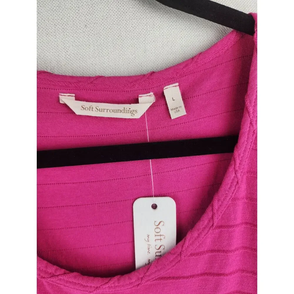 Soft Surroundings Tunic Top Womens L 100% cotton ribbed comfy cozycore cabincore